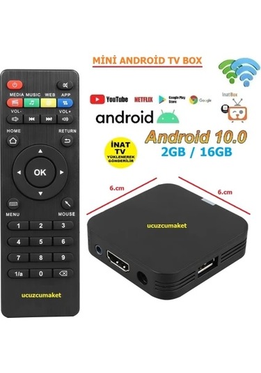 Android 10 Mini Android Tv Box 2g Ram -16gb Rom İnat Tv