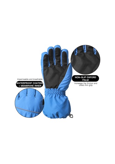 Geeksen Kış Çocukları Parmaklı Isı Saçan Eldiveni - Pembe - 12-14 Yaş L - Su Geçirmez - Kayak, Snowboard İçin Gül