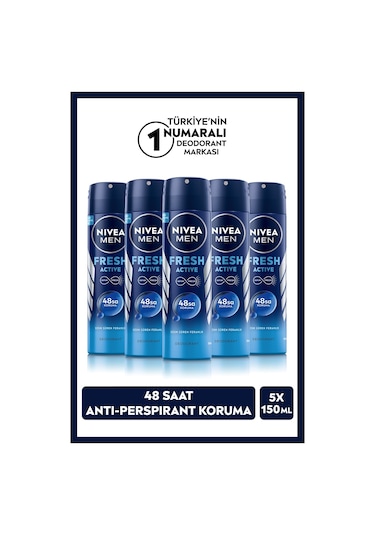Nivea Men Fresh Active Erkek Sprey Deodorant 5 x 150 ML