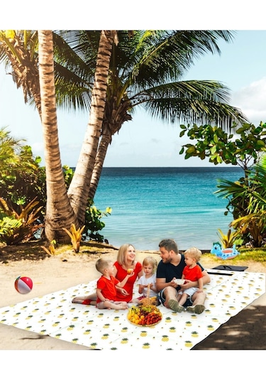 Kamp Matı, Kamp Örtüsü, Piknik Örtüsü, Kamp Masası Örtüsü 150-200 Cm Ananas Ananas Çok Renkli