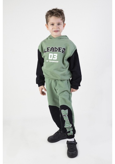 Erkek Çocuk Leader Baskılı Örme Basic Eşofman Takımı 001