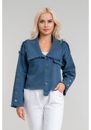 Kadın Power Likralı Pamuklu Kumaş Kol Ve Önü Çıt Çıtlı Pis Dikişli Mont Petrol