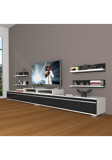 Decoraktiv Ekoflex 360r Mdf Tv Ünitesi Tv Sehpası Beyaz - Siyah