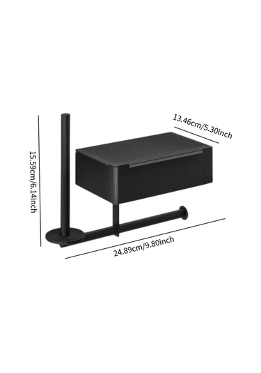 Suntek Tuvalet Kağıdı Tutucu Duvara Monte Metal Rulosu Otel Siyah
