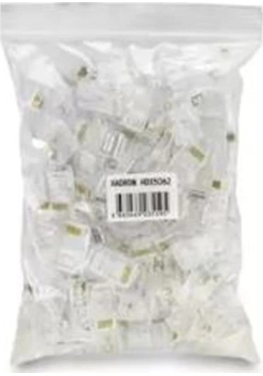 Hadron Hdx5063 Cat6 Konnektör Ez Rj45 Delikli 100lü Paket Şeffaf
