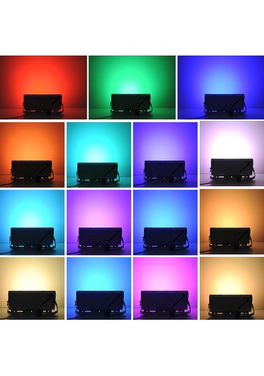 Suofeng Dış Mekan Rgb Led Projeksiyonu 100w Siyah Kasa - Uzaktan Kumandalı Renk Ayarlı Işık Kaynağı Renk
