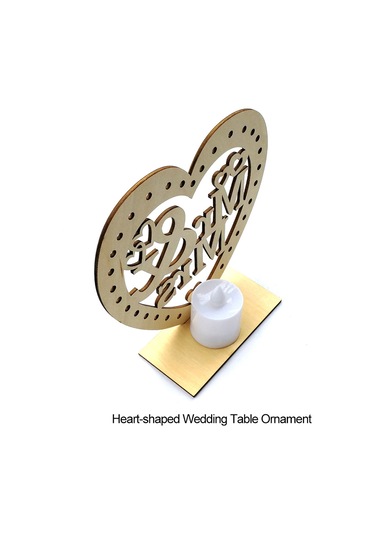 Suofeng Ahşap Ev Dekorasyonu Aşk Formu Mr & Mrs Işıklı Led Mumlu Nikah Özel Heykeli Çok Renkli