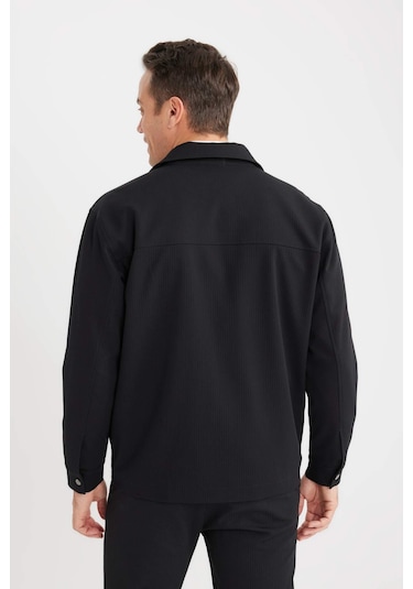 DeFacto Relax Fit Polo Yaka Çıtçıtlı Cepli Gömlek Ceket D7281AX25SPBK81 DeFacto Relax Fit Polo Yaka Çıtçıtlı Cepli Gömlek Ceket D7281AX25SPBK81