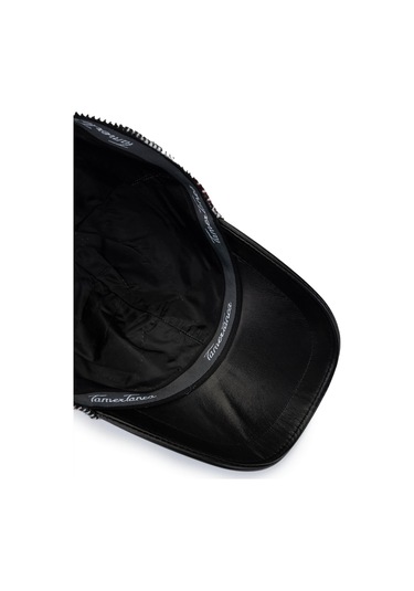 Tamer Tanca Erkek Deri & Tekstil Siyah Beyzbol Şapka 524 1121 Sapka Sk24-25 Syh/byz Dsnl Siyah Beyaz