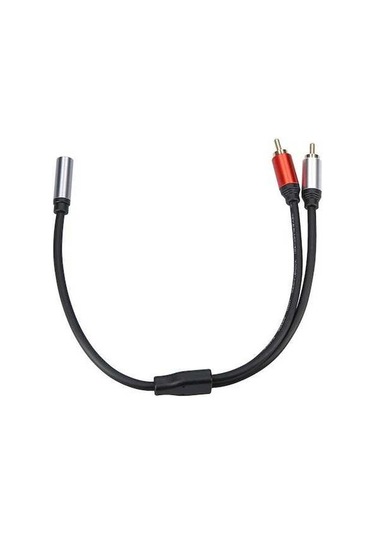 Fortunelane Kahverengi 0.3m 3.5mm Dişi Çift Rca Erkek Ses Kablosu - Mikser Av Amfi İçin Net Ses İletimi