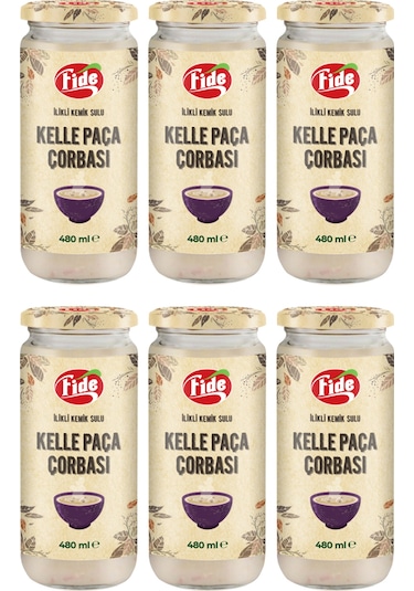 Fide İlikli Kemik Sulu Kelle Paça Çorbası 6 x 480 ML