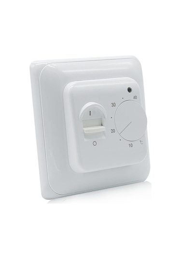 Kangvka 16a Elektrikli Yeraltı Isıtma Termostati, Manuel Kontrol, Led Gösterge, İç/dış Sondajlı Doğru Sıcaklık Regülatörü Beyaz