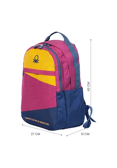 United Colors Of Benetton. Color Blocking Unisex Çocuk Okul Çantası Lacivert-bordo-hardal