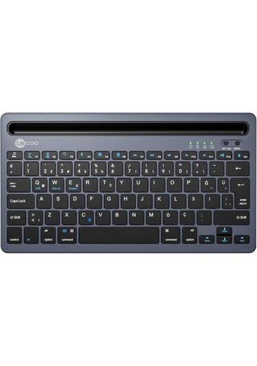 Lecoo Bk100 Wireless Bluetooth Standlı Kablosuz Şarjlı Klavye Gri