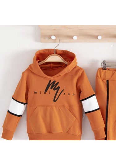 3-18 Ay Erkek Bebek Takımı Mini Zeo 2'li Kahverengi Kahverengi