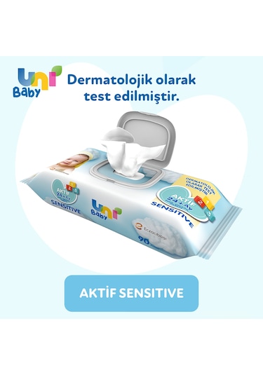 Uni Baby Aktif Sensitive Islak Mendil 12 X 90 Yaprak