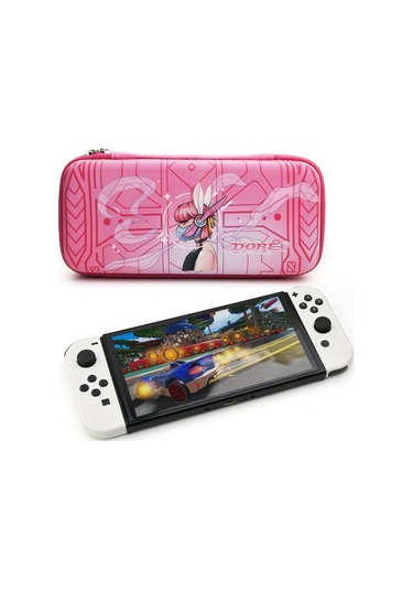 Nintendo Switch/switch Oled Oyun Konsolu Koruyucu Taşıma Ve Seyahat Çantası Pembe