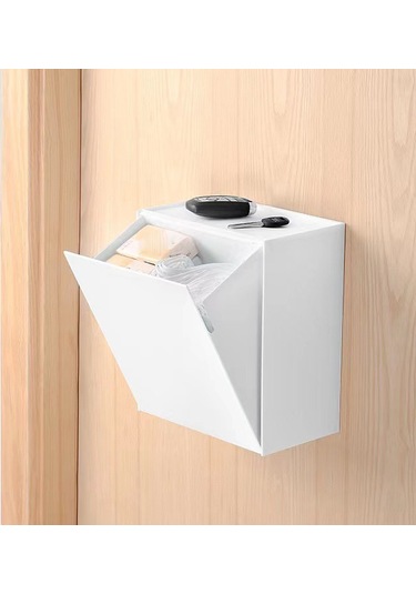 Mufunye Duvarlı Saklama Kutusu, Açık-kapat Kapaklı, Geniş Hacimli, Plastik Materyal, Kurulması Kolay, Banyo/mutfak İçin, Beyaz Diğer