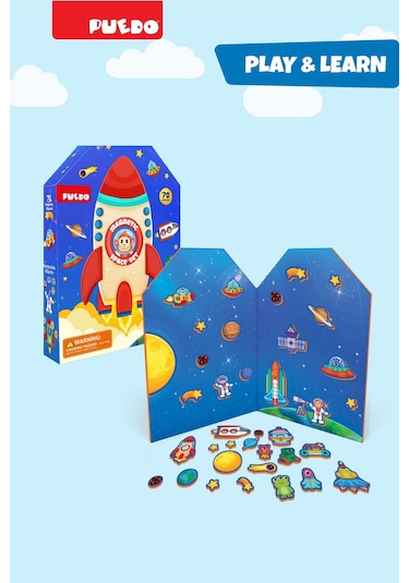 Puedo Manyetik Oyun Seti - Uzay 70 Parça