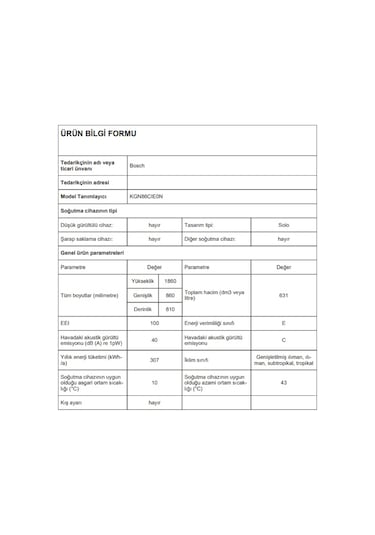 Bosch KGN86CIE0N 631 LT No-Frost Kombi Tipi Buzdolabı