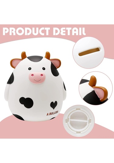 H&w İnek Domuz Kumbara, Çocuklar İçin Kırılmaz Madeni Para Kutusu, Erkekler Ve Kızlar İçin Sevimli Hayvan Para Bankası, Para Tasarruf Kutuları Beyaz