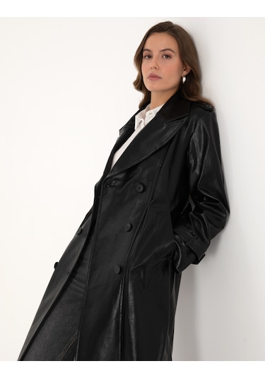 Pierre Cardin Kadın Siyah Trençkot 50295956-vr046 Siyah