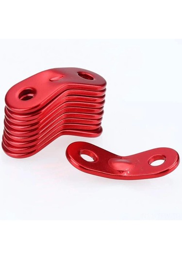 Tenfowee Kamp Çadırı İçin 10 Adet Kırmızı Alüminyum Çift Delikli Rope Kilitleri - Dış Mekan İçin Kaydırmalı Ayarlanabilir Rope Sabitleyicileri Çok Renkli