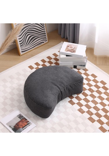 Suntek Zemin Yastık Dekorasyonu Meditasyon Oturma Odası Ofis Koyu Gri