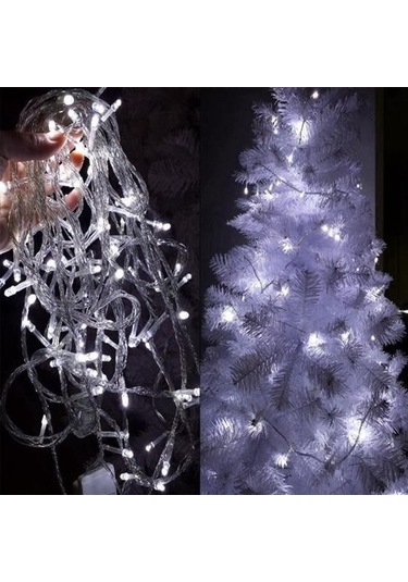 Buffer 100 Ledli 8 Fonksiyonlu 10 Metre Led Aydınlatma Dekor Lambası Beyaz