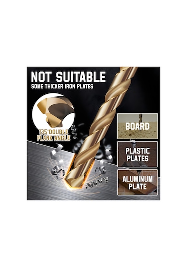 26 Parçalı Titanyum Matkap Seti, Altıgen Şaft, Hızlı Matkap Ucu,