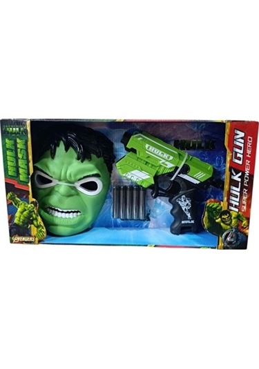 Avengers Hulk Maske Ve Sünger Dart Atan Nerf Tabanca 2'li Macera Seti