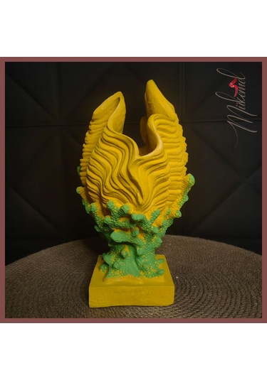 El Yapımı Sarı Mercan Resifi Heykeli Eşsiz Ev Dekoru - Mükemel