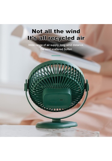 Springsun Klipsli & Masaüstü Fan 4000mah Usb Şarj 720 Döner, 4 Hız Seviyesi Sessiz Ev/ofis/yurt Beyaz