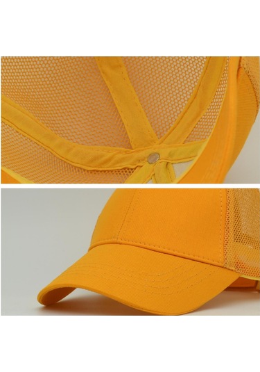 Unisex Ayarlanabilir Sarı Fileli Spor Basic Şapka Sarı