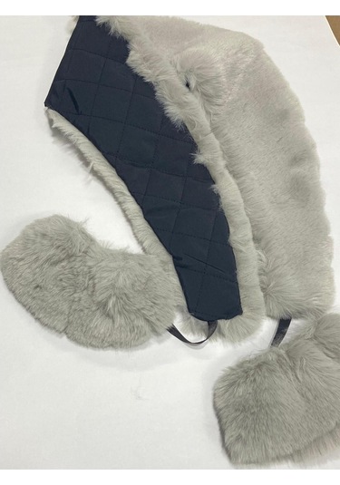 Kürk Yaka Ve Manşet Takım / Yumoş Kürk Gri Gri