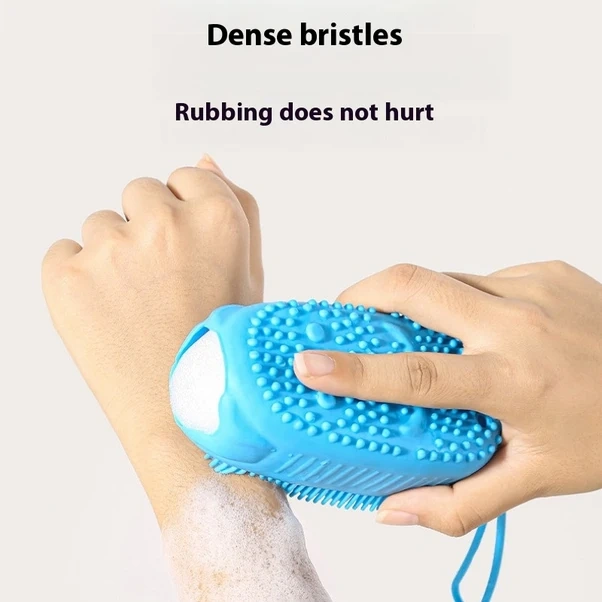 Globalbloom Mavi 2'li Yüzeyli Soft Köpük Vücut Fırçası, Peeling Banyo Fırçası, Ev Seyahat Otel