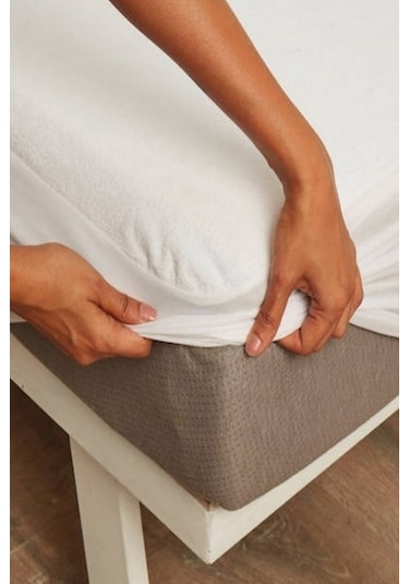 Ely Parker Sıvı Geçirmez Alez Mikro Fitted Çift Kişilik Tek Kişilik Bebek Alezi Su Yatak Koruyucu ELYPRKR00569 Beyaz