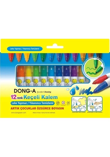 Dong-a 239313 Yıkanabilir Jumbo Keçeli Kalem 12 Renk