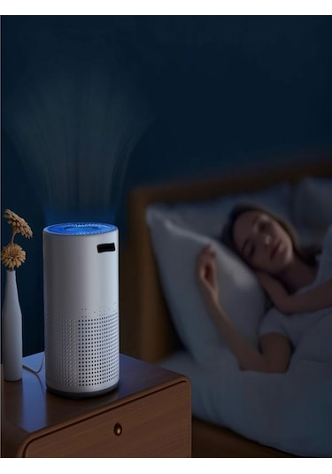 100 M³ Hacim Akıllı Hava Temizleyici 3 Katmanlı Hepa Hava Filtreli Temizleme Makinesi - Sessiz Beyaz