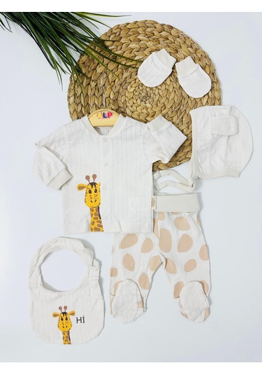 Shule 5li Yenidoğan Set - Krem Krem