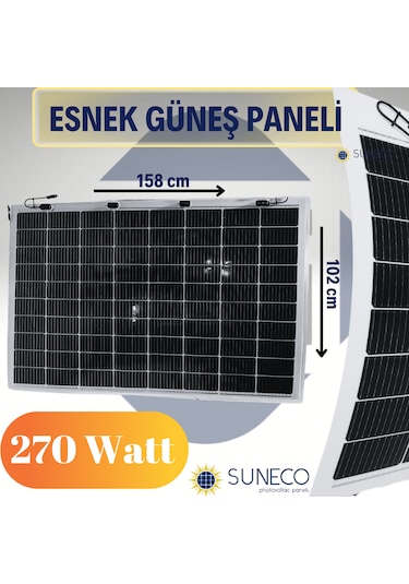 270 Watt Yarı Esnek Güneş Paneli Half Cut Monokristal Solar Güneş