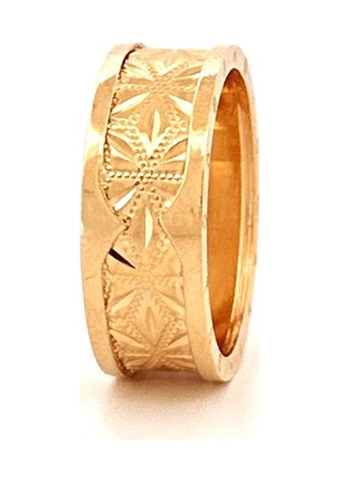 Altın Nesil 14 Ayar Altın Yeşil Altın Yıldız Modelli Yüzük Sarı Altın