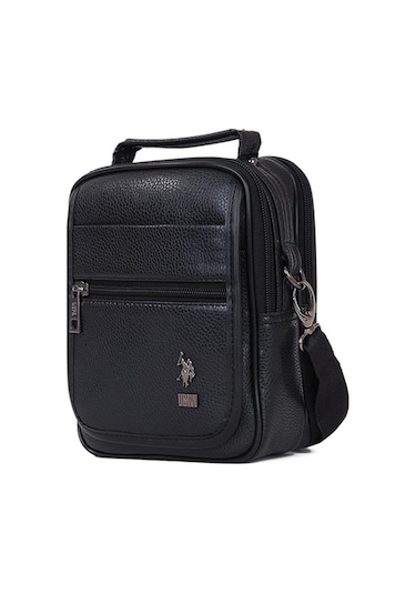 Siyah Erkek Us Polo Assn Silver Logo Erkek Çapraz Askılı Çanta Pl Siyah