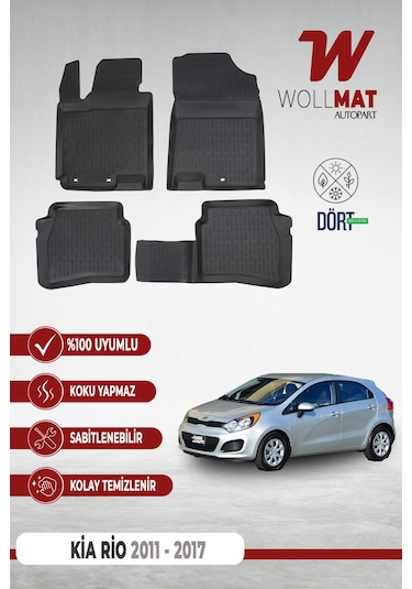 Kia Rio Paspas 2011 2017 Arası Uyumlu 3d Havuzlu Paspas Seti