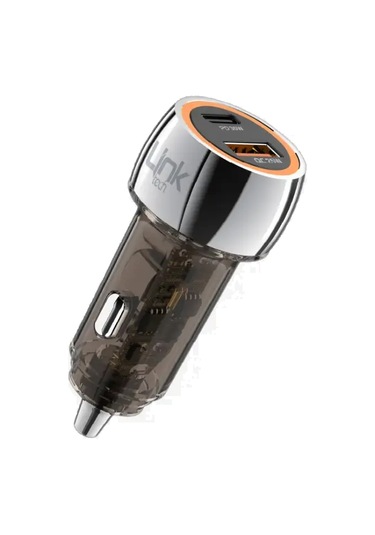 Linktech C436 55w Dual Pd30w + Qc25w Şeffaf Araç Şarj Adaptörü -