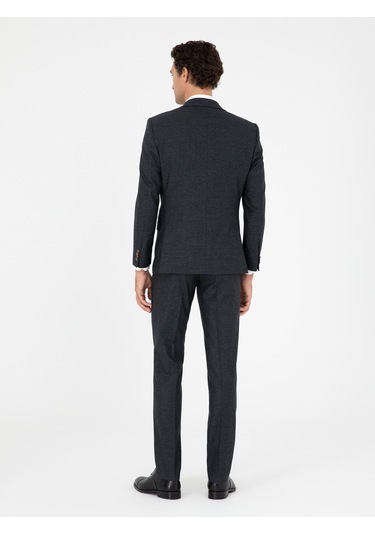 Cacharel Koyu Haki Slim Fit Yün Karışımlı Takım Elbise Yesıl