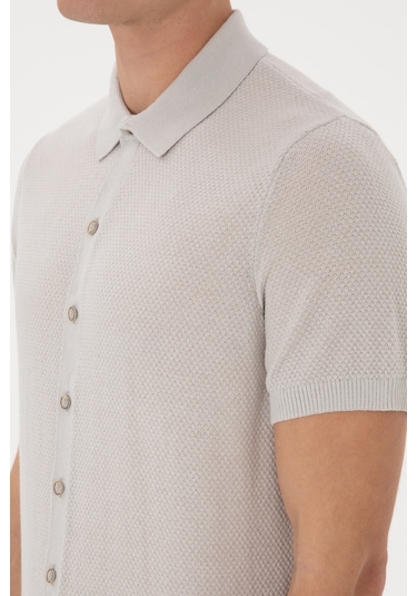U.S. Polo Assn. Erkek Regular Fit Açık Gri Düğmeli Triko Tişört 50306455-VR001 U.S. Polo Assn. Erkek Regular Fit Açık Gri Düğmeli Triko Tişört 50306455-VR001