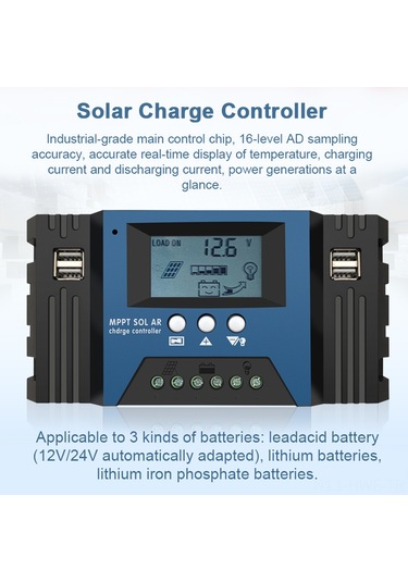 Honmex 12/24v Otomatik Mppt Güneş Enerji Kontrolörü 40a, 4 Usb Çıkışı İle Akıllı Şarj Yönetimi