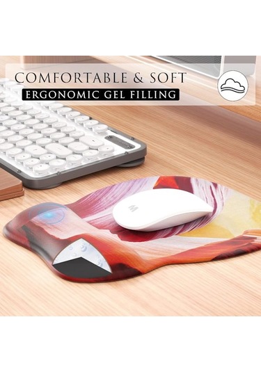 Hafızalı Köpük Bilek Desteğine Sahip Ergonomik Mouse Pad, Dizüstü Bilgisayarlar İçin Konforlu Bilgisayar Mouse Pad'i, Ağrıyı Hafifleten Bilek Desteği Çok Renkli