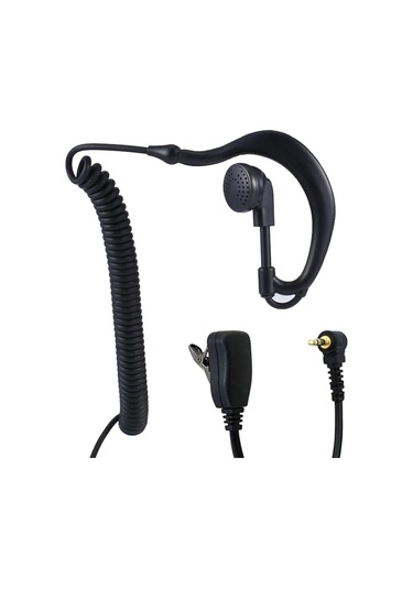 Aselsan Pm865 Uyumlu Kancalıs Spirallı Kulaklık Siyah